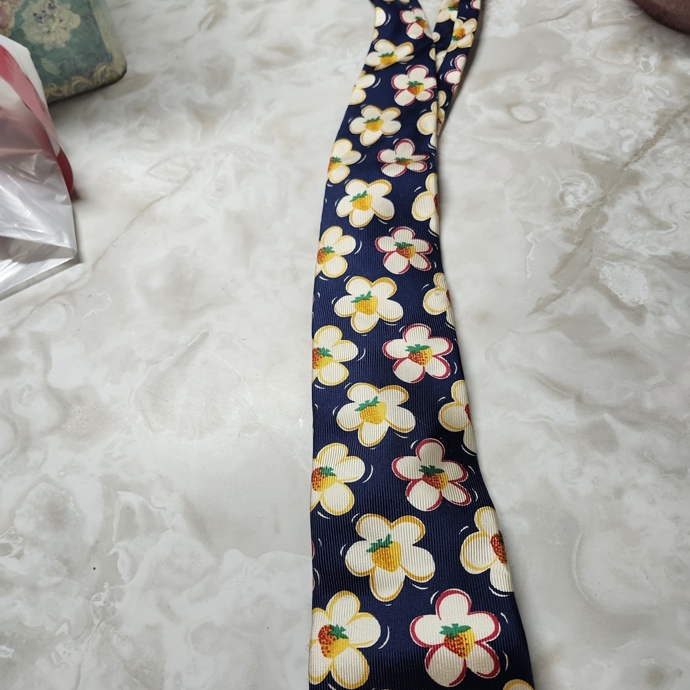 Lands' End Navy Floral Tie